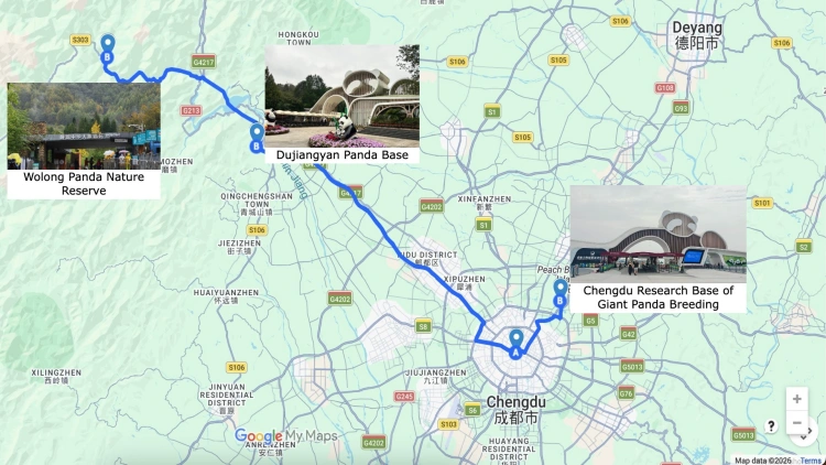 Chengdu Panda Bases Map
