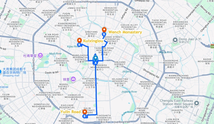 Chengdu Food Tour map