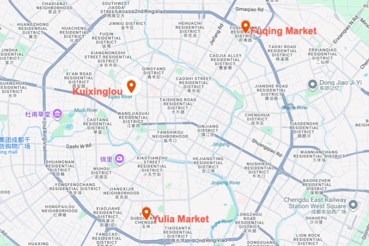 Chengdu Night Market Map