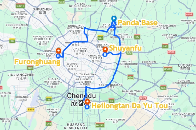 Chengdu Panda Base Food Map