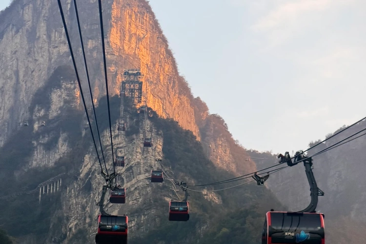 Zhangjiajie Tianmen Mountain Cable Car Sunset