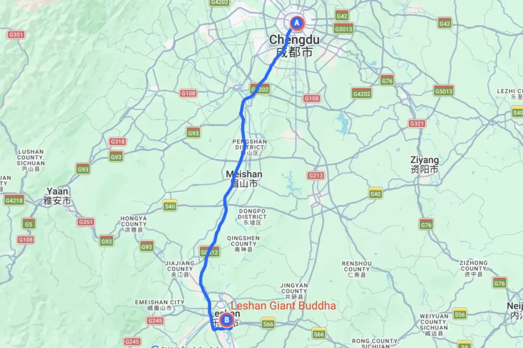 Chengdu Leshan Tour Map