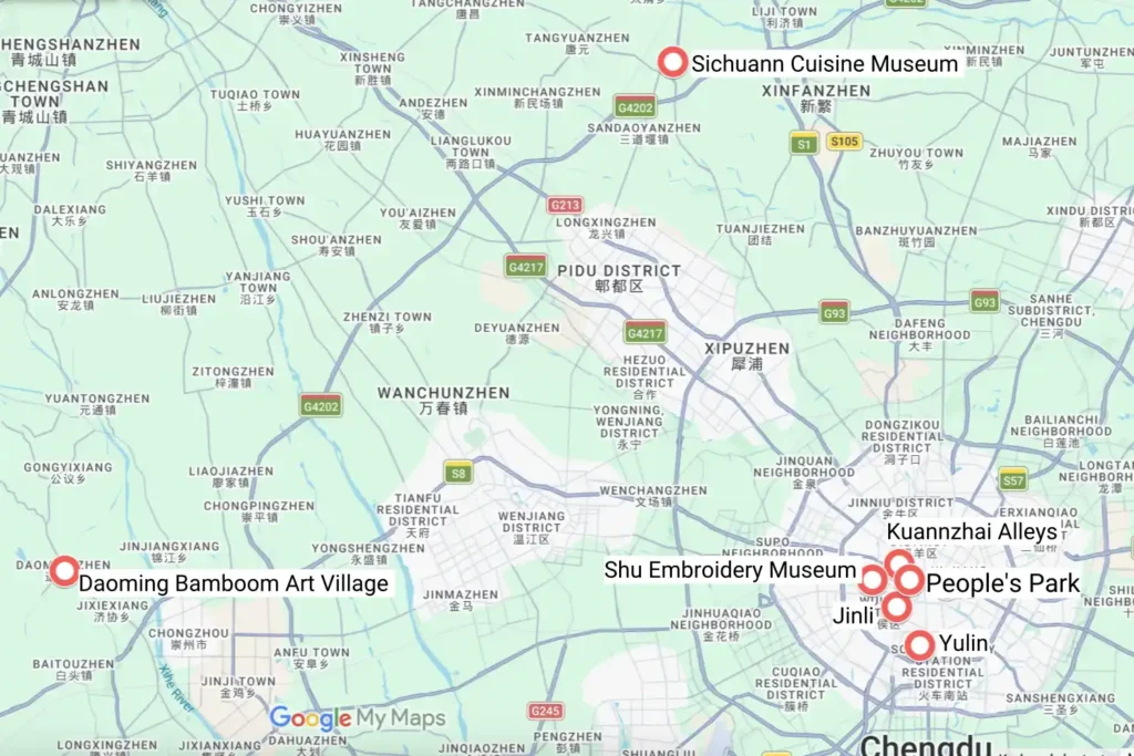 Chengdu Local Life Tour Map