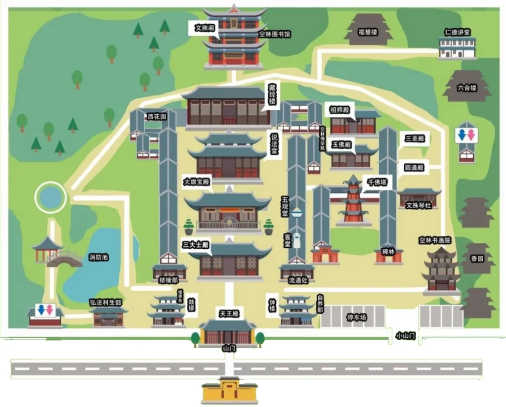 Wenshu Monastery Map