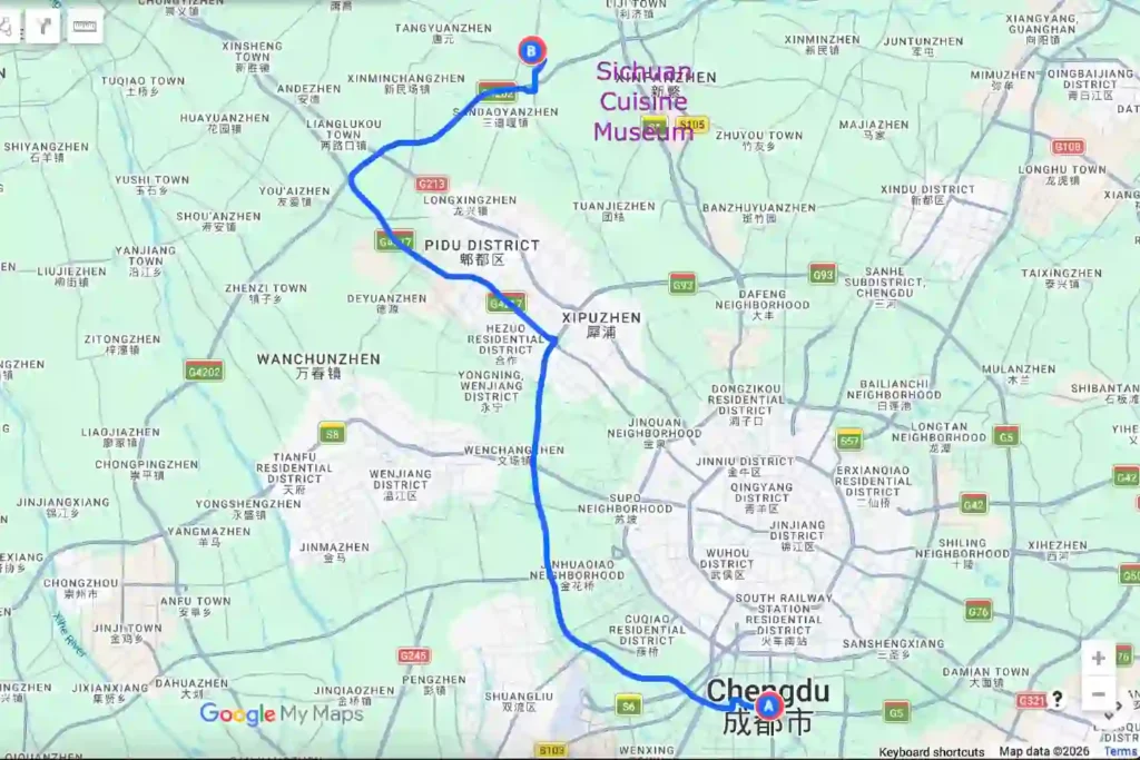 Chengdu Sichuan Cuisine Museum Tour Map