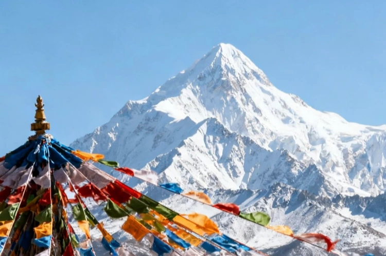 Western Sichuan Flags and Mountains