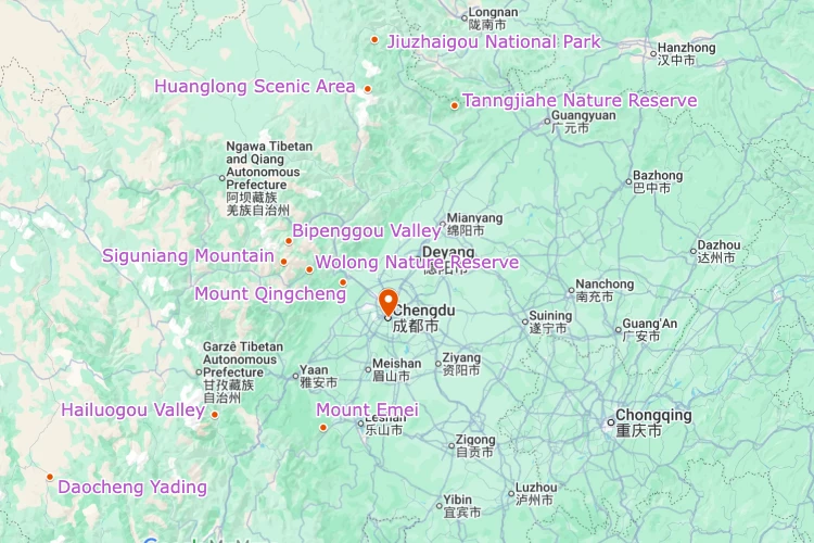 Sichuan National Park Map