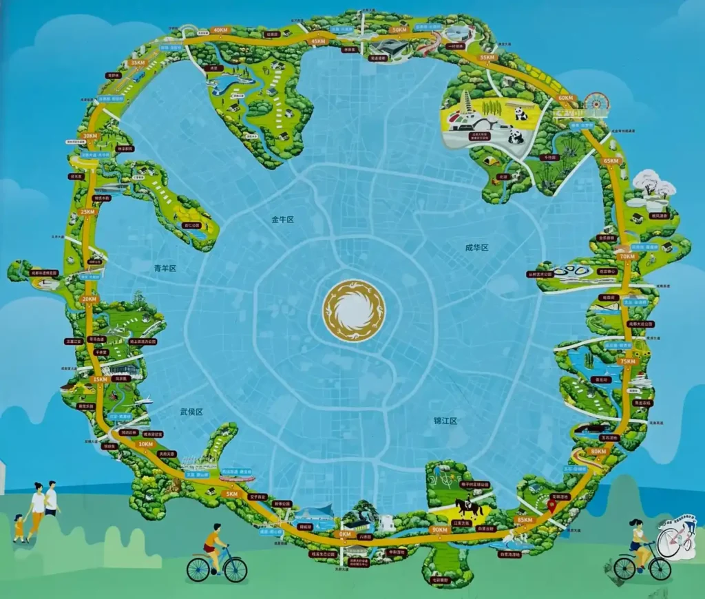 Chengdu Tianfu Greenway Map
