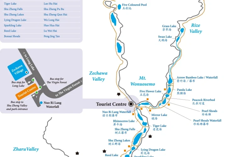 Jiuzhaigou National Park Map