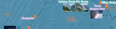 Yangtze Riover Cruise Map Chongqing Yichang